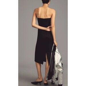 By Anthropologie Strapless Mesh Midi Dress Petite M new NWT LBD